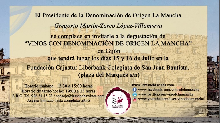 Invitacion gijon 2015 vinos DO Mancha
